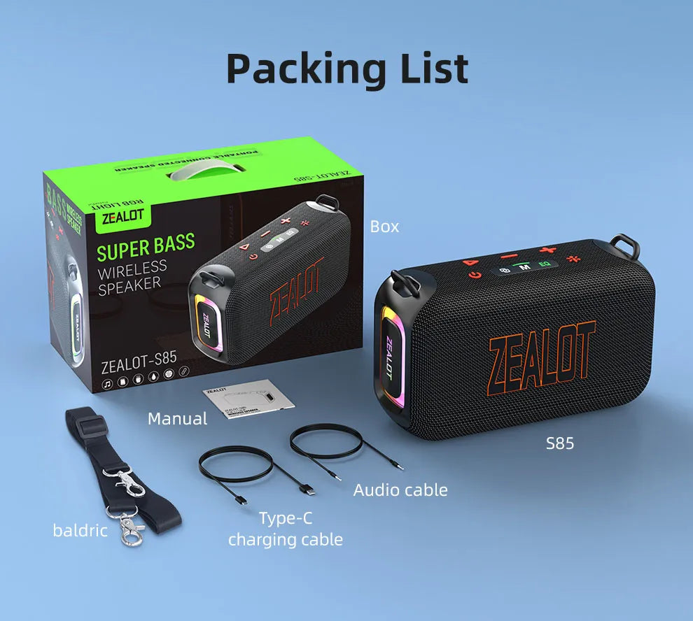 Haut-parleur Bluetooth Portable - ZEALOT-S85.