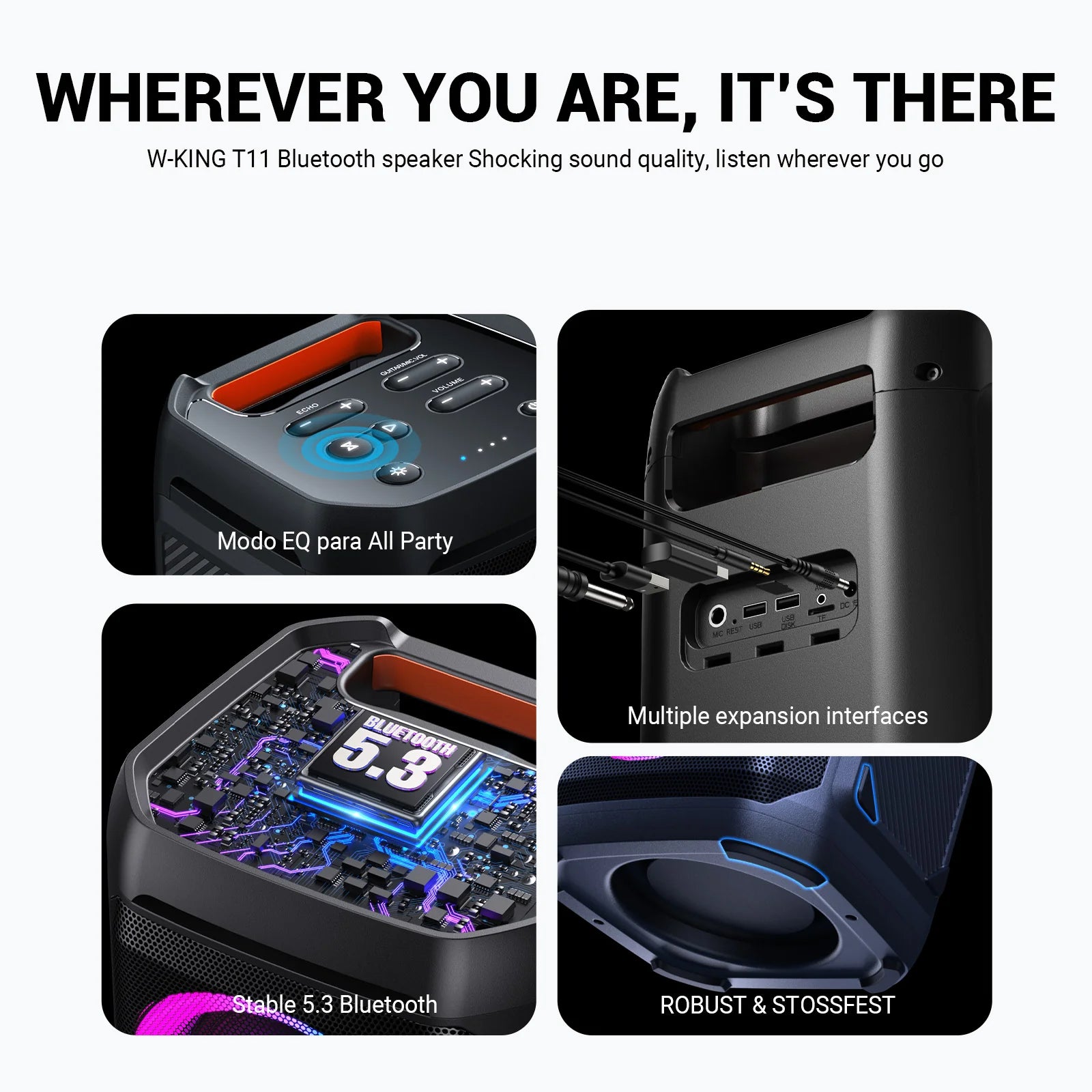 Enceinte Bluetooth Portable - W-KING T11.