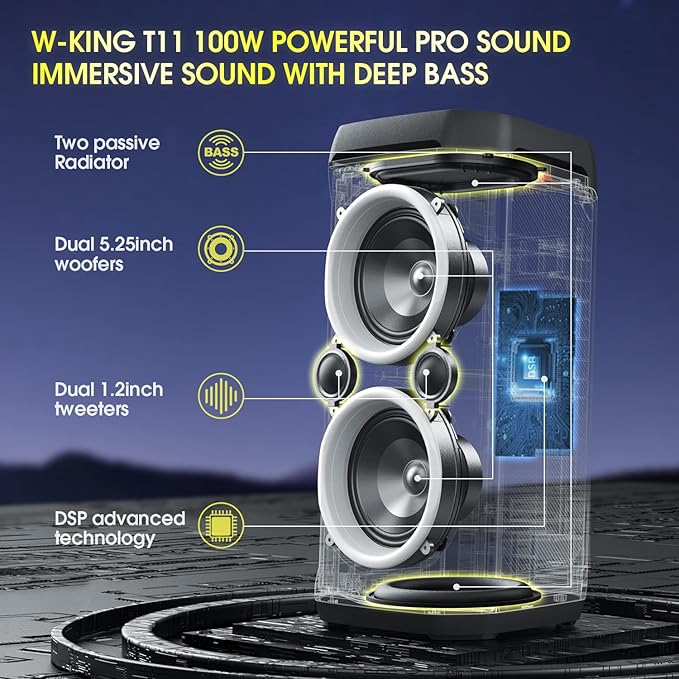 Enceinte Bluetooth Portable - W-KING T11.