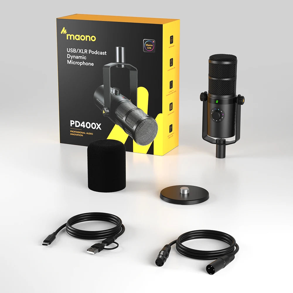 Microphone Dynamique Cardioïde - Maono PD400X.