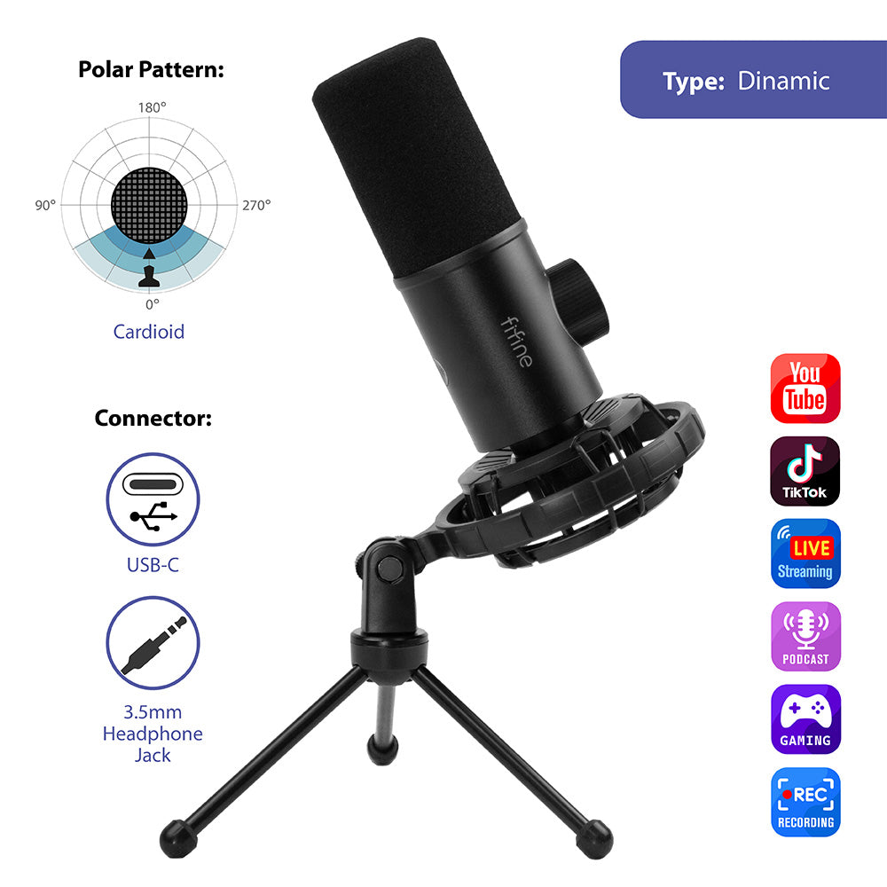 Microphone Dynamique Cardioïde - FIFINE K658.