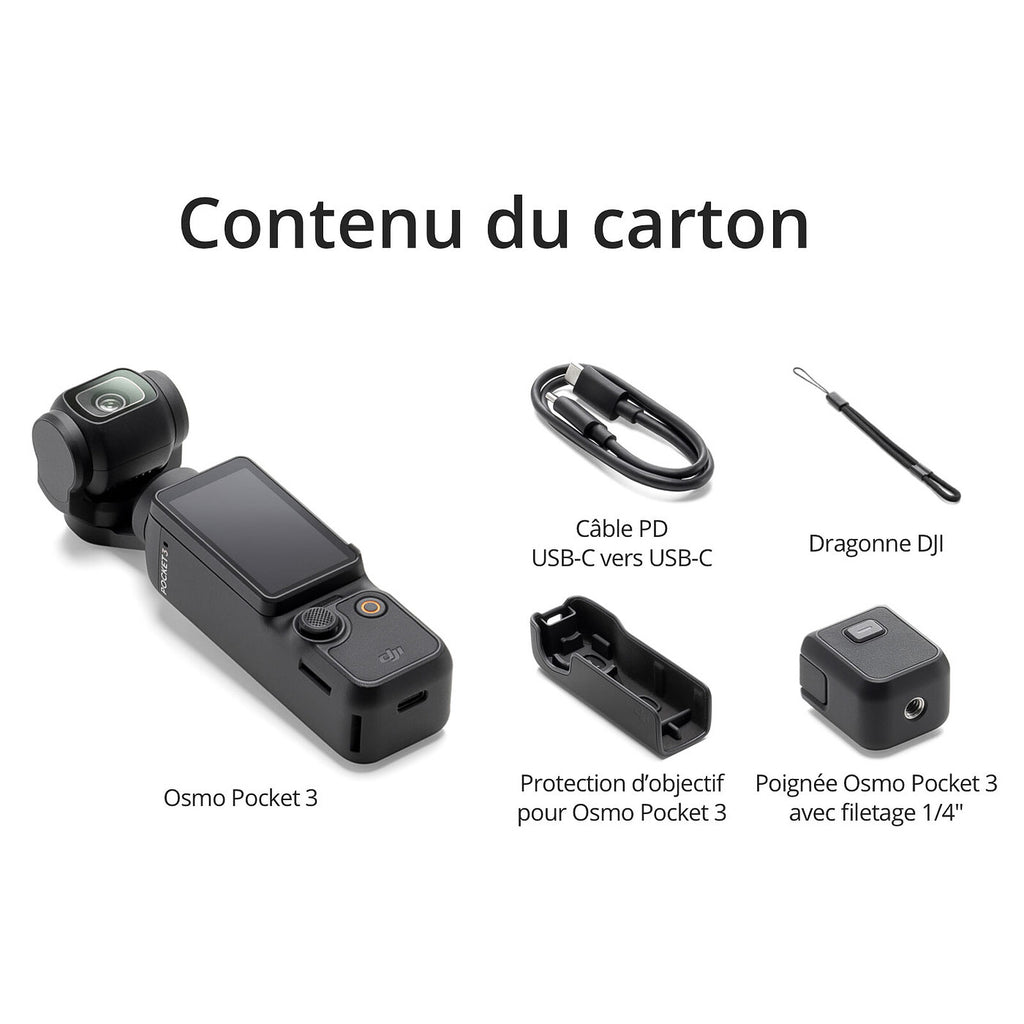 Caméra vidéo stabilisée ultra-compacte 4K - DJI Osmo Pocket 3.