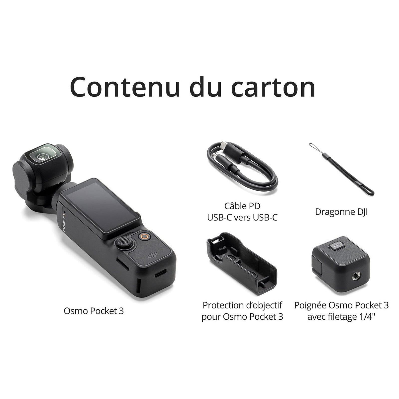 Caméra vidéo stabilisée ultra-compacte 4K - DJI Osmo Pocket 3.