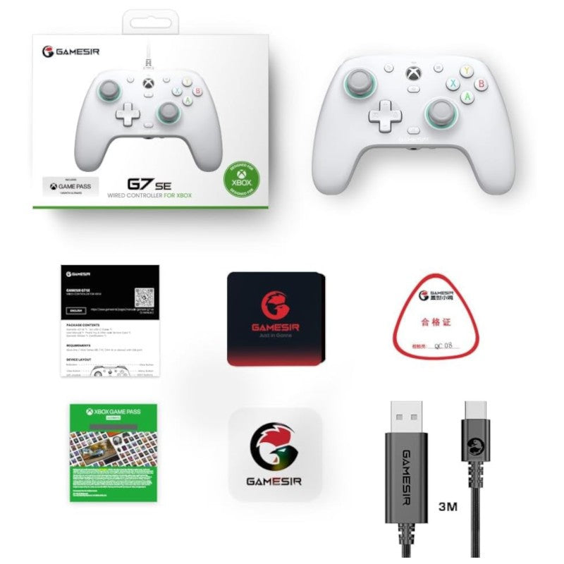 Manette de jeu filaire pour Xbox - GameSir G7 SE Blanc.