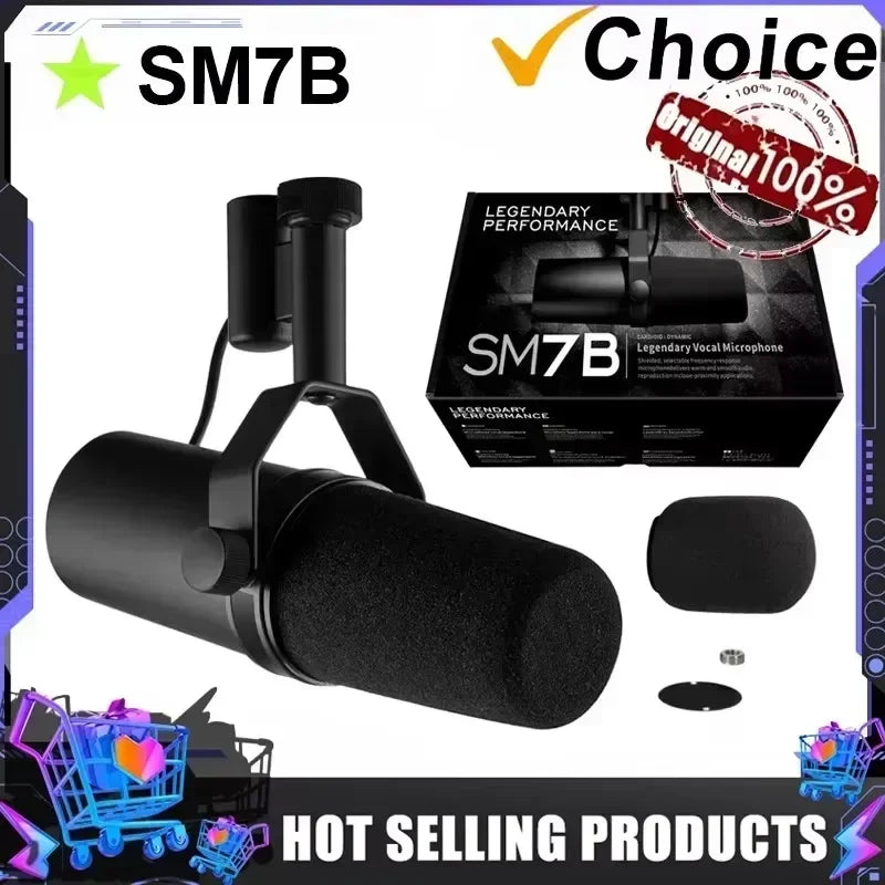 Microphone Professionnel Dynamique - SHURE SM7B.