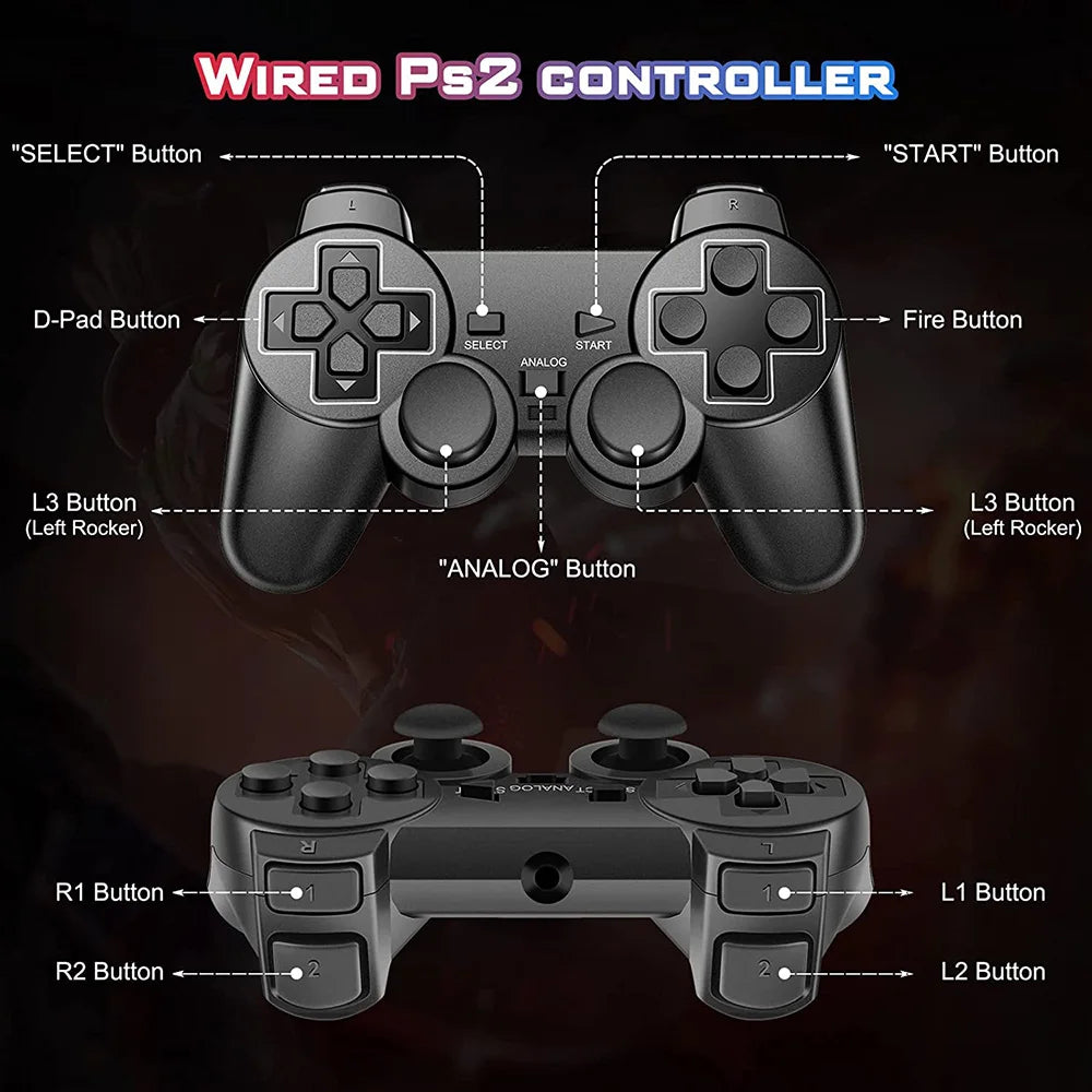 Manette filaire pour PlayStation 2 - Sony DualShock 2.