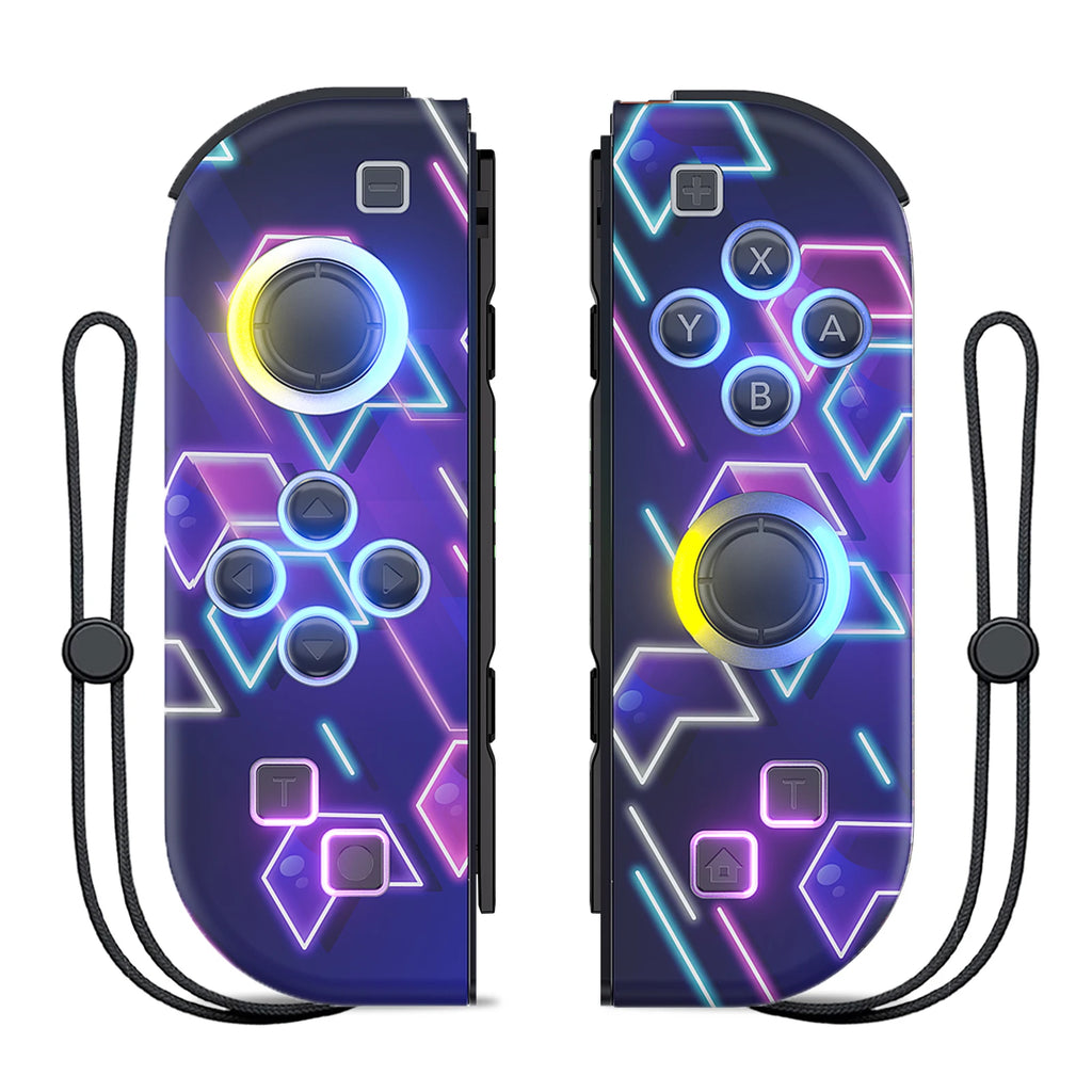 Manettes Joy-Con sans fil pour Nintendo Switch – Design futuriste lumineux.