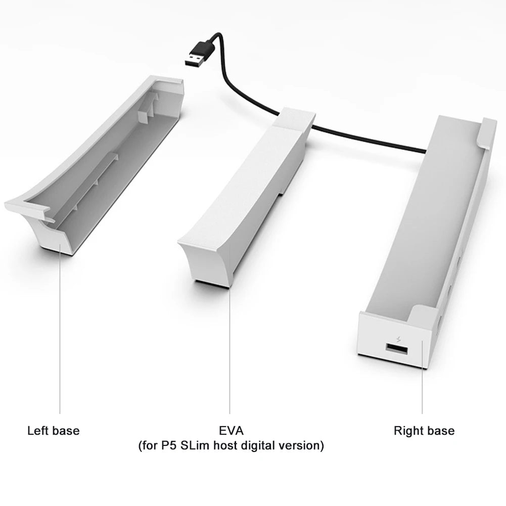 Support Horizontal avec Port USB Compatible avec la Console PS5, Accessoires de Support Horizontal pour PS5 Console Disc & Digital Editions