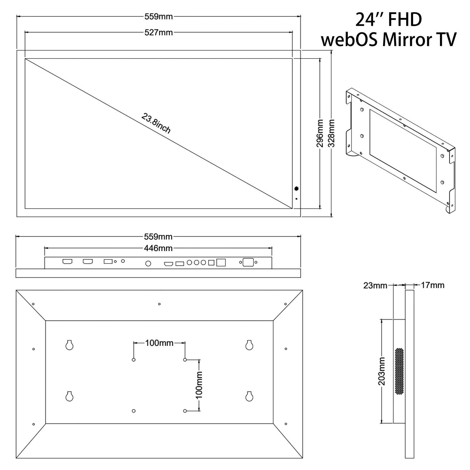 Téléviseur Miroir - Soulaca 24″.