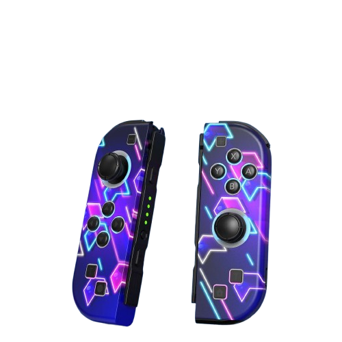 Manettes Joy-Con sans fil pour Nintendo Switch – Design futuriste lumineux.