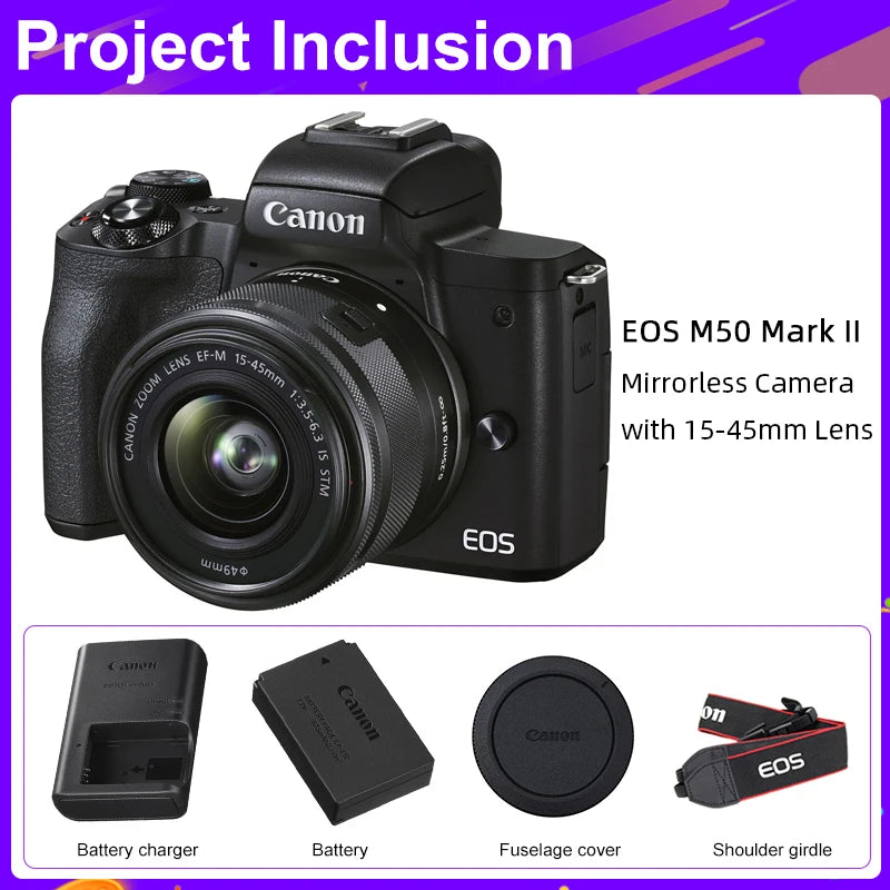 Appareil Photo Numérique APS-C 4K - Canon EOS M50 Mark II.