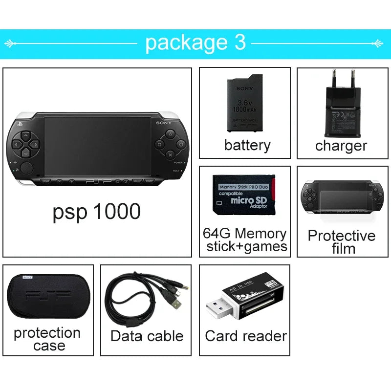 Console de jeu retro portable - Sony PS Portable 1000( PSP 1000).
