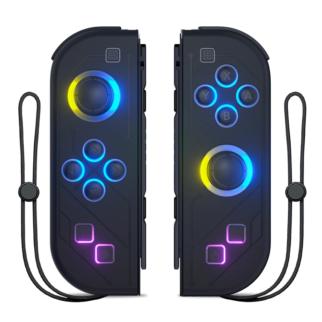 Manettes Joy-Con sans fil pour Nintendo Switch – Design futuriste lumineux.