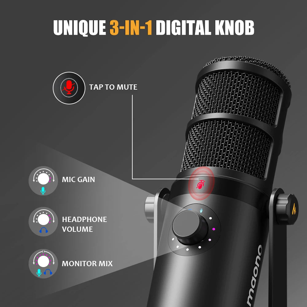 Microphone Dynamique Cardioïde - Maono PD400X.