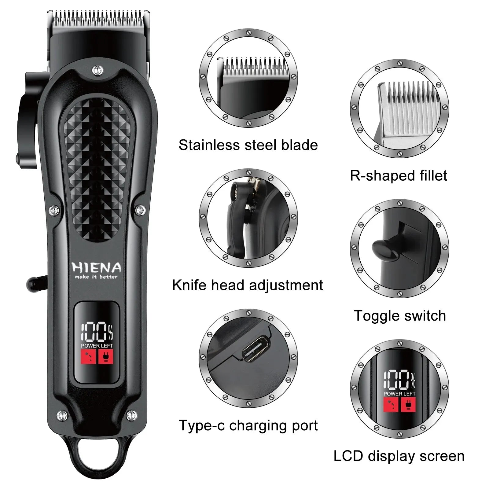 Tondeuse à cheveux professionnel - HIENA-212.