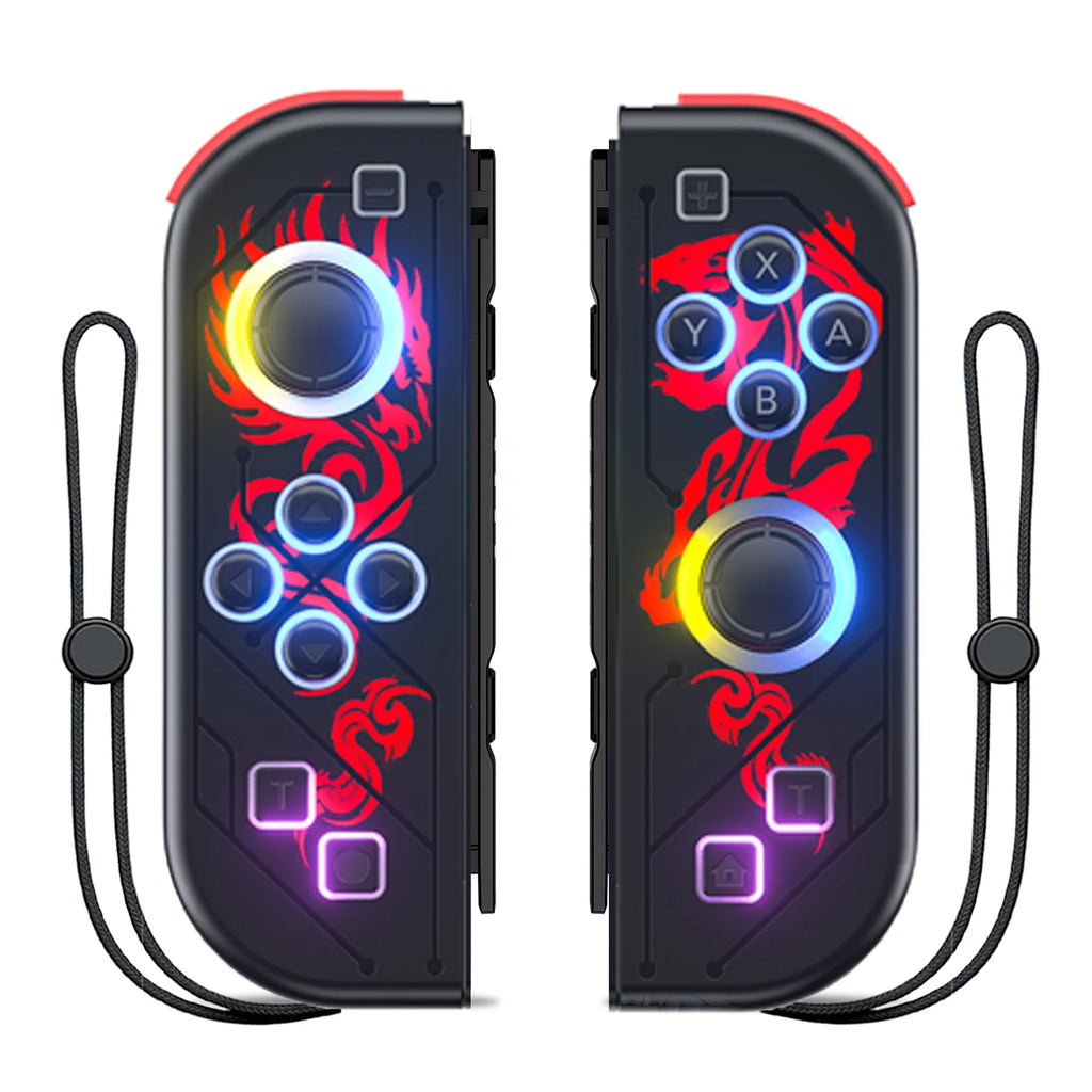 Manettes Joy-Con sans fil pour Nintendo Switch – Design futuriste lumineux.