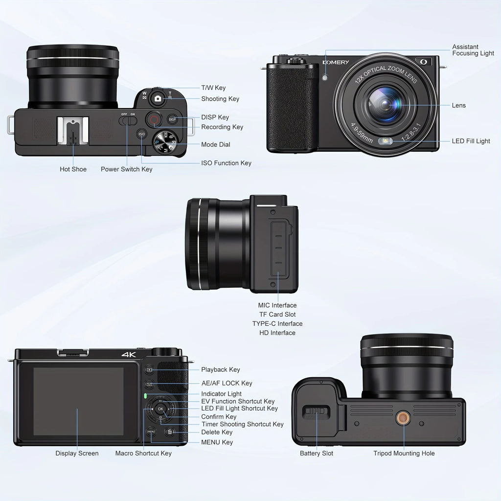 Appareil Photo Numérique 4K – Modèle SLR 64MP Générique.