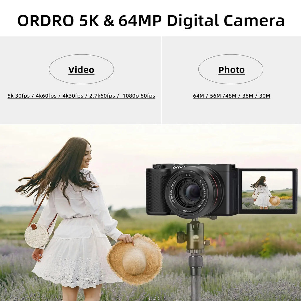 Appareil Photo Numérique 5K - Ordro G730.