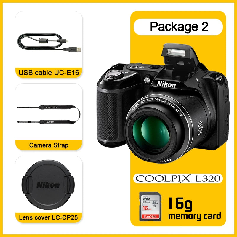 Appareil Photo Numérique 16,14 MP - Nikon COOLPIX L320.