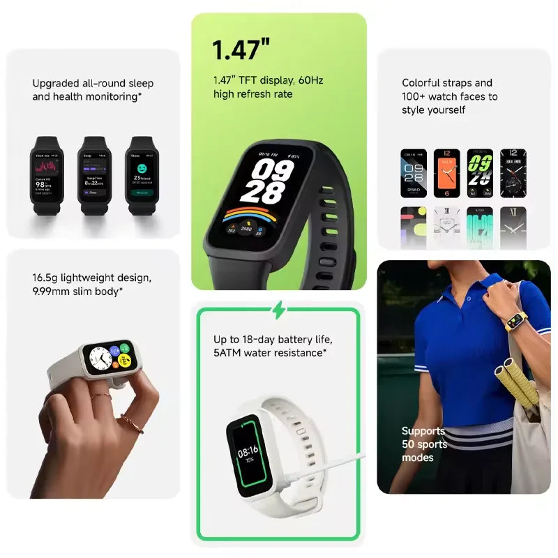 Montre connectée - Xiaomi Smart Band 9 Active.