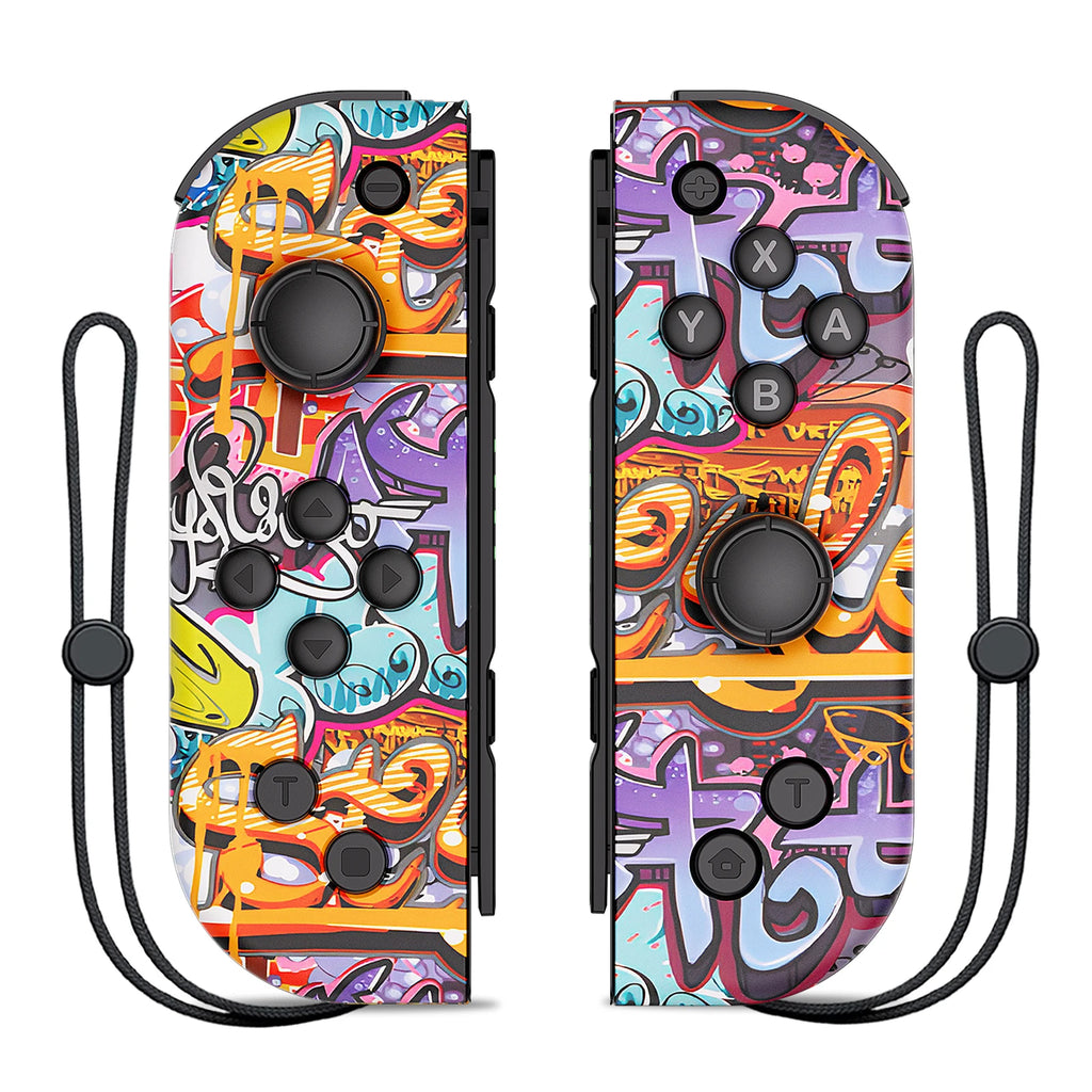 Manettes Joy-Con sans fil pour Nintendo Switch – Design futuriste lumineux.